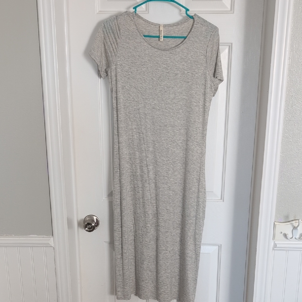 Gray Short Sleeve Tshirt Women's Dress